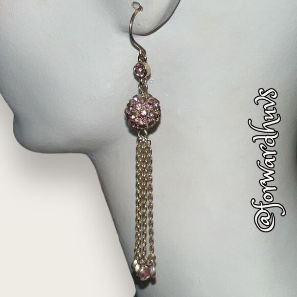 Bundle Sale 3 for $15 | Metal Chain Rhinestone Dangle Earrings - Picture 1 of 11